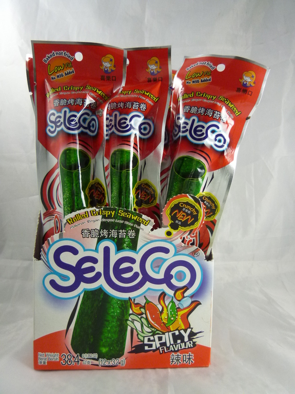Seleco香脆烤海苔卷- 辣味 42g(3g*12支)~全素