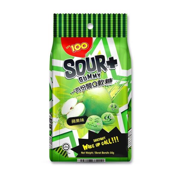 一百份酸Q軟糖-蘋果味 56g/包 