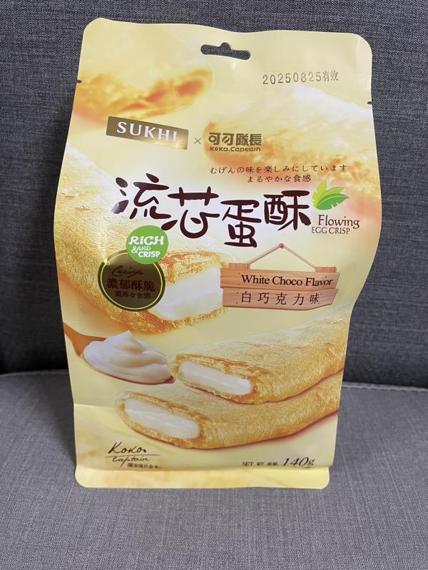 巧戀流芯蛋酥(白巧克力味) 140g/包 蛋奶素獨立包裝