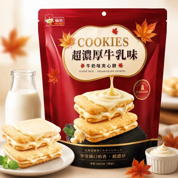 日日旺-牛奶味夾心餅 234克/包 奶素